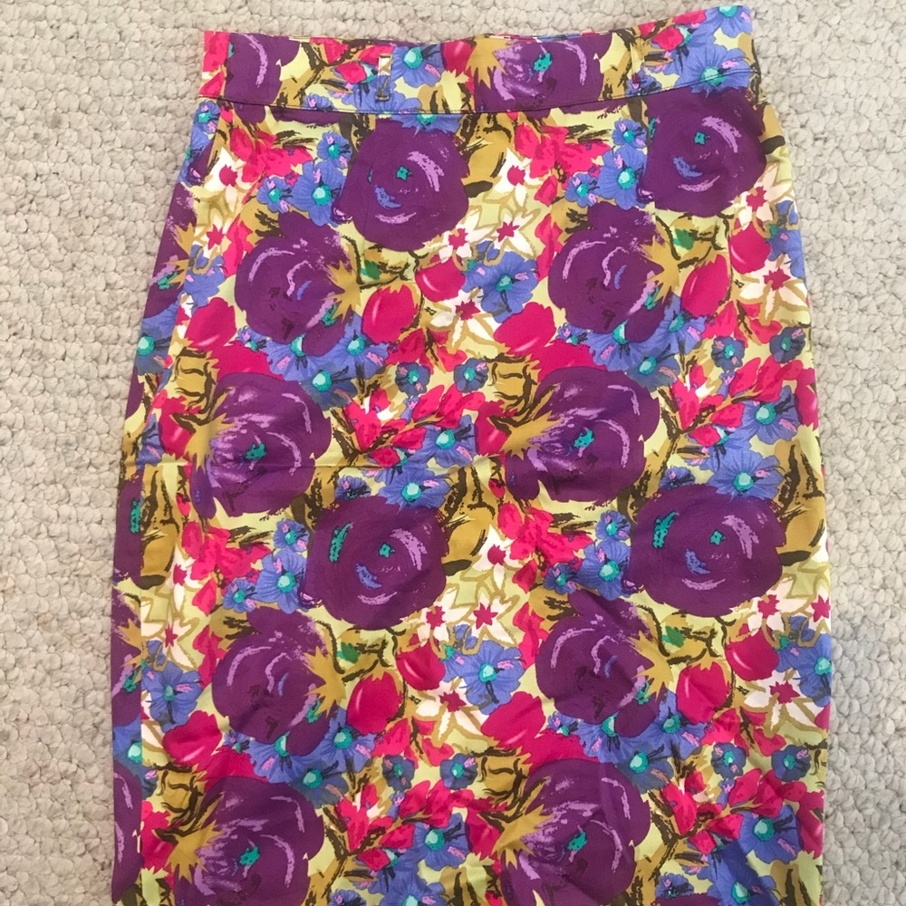 Multi color floral midi skirt